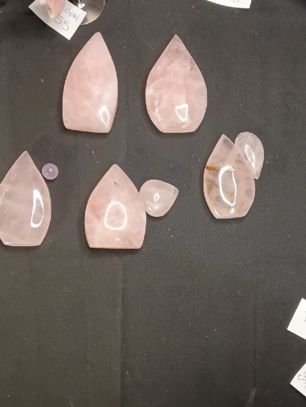 Polished Rose Quartz Decorative Stone Slice - Pink